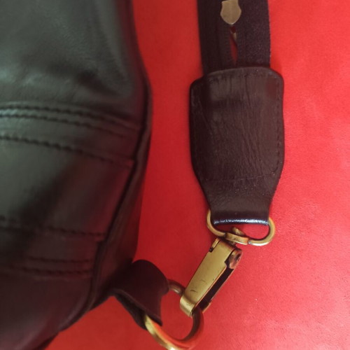 Leather black bag used, medium size with multiple pockets