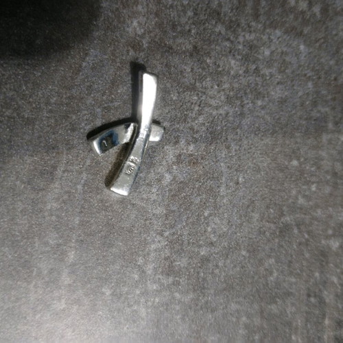 Silver cross with opal like new, modern design