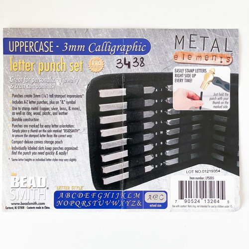 The Beadsmith 3mm Calligraphic Letter Punch Set