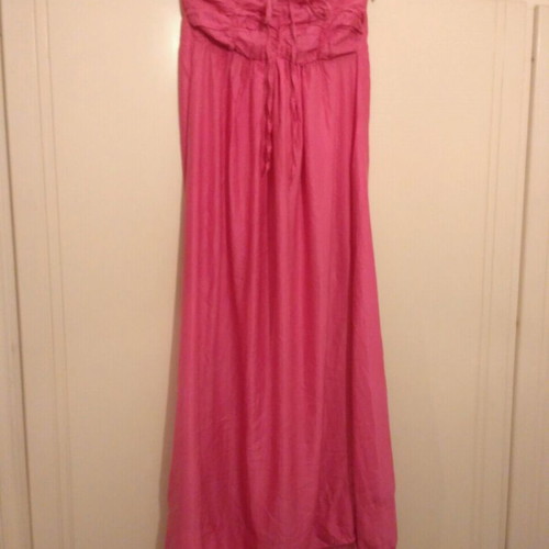 Strapless dress used, fuchsia, one size with lace trim