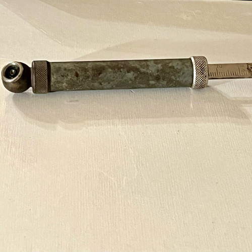Antique tire pressure manometer used, 1920-30, in atmospheres (AT)
