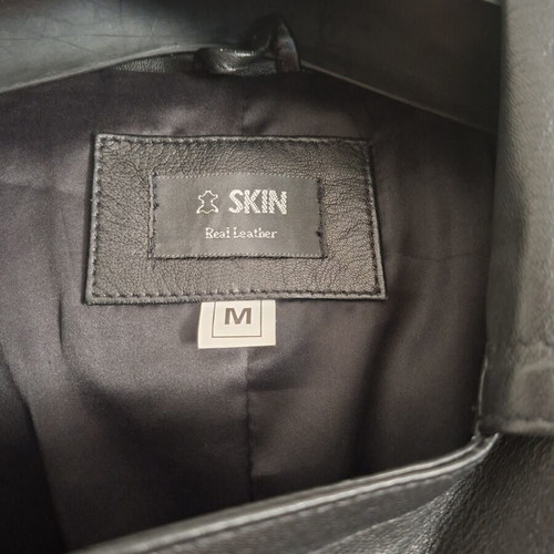 Leather trench coat SKIN size M new, black