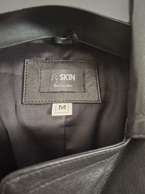Δερμάτινη καπαρντίνα SKIN μέγεθος M καινούργια, μαύρη