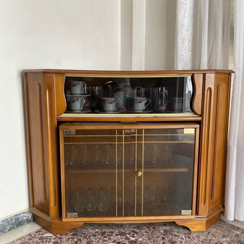 Wooden rotating drinks cabinet used