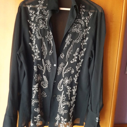 Mexx vintage black transparent shirt used, size L