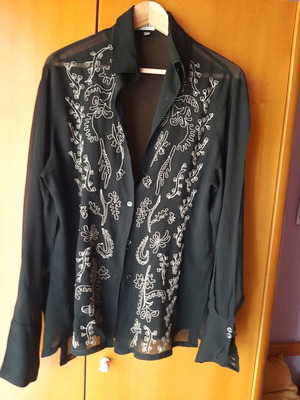 Mexx vintage black transparent shirt used, size L