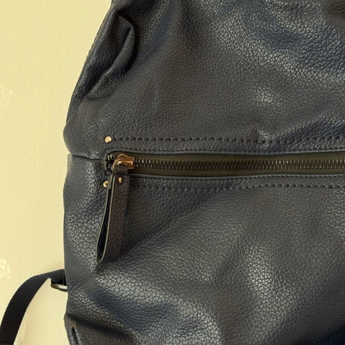 Leather backpack like new, blue