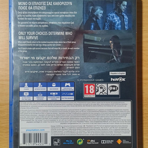 Until Dawn PS4 used, complete and functional