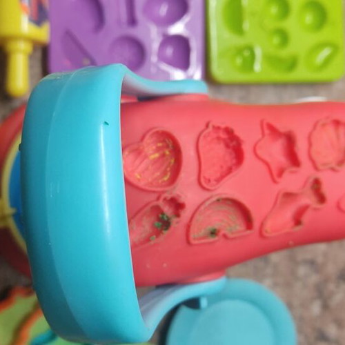 Playdough accessories used, 55 molds, 14 tools and machine