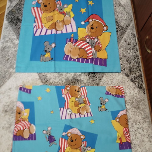 Blue Teddy Bear Bedding Set used, duvet cover and pillowcase