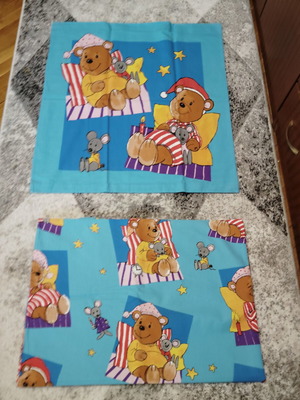 Blue Teddy Bear Bedding Set used, duvet cover and pillowcase