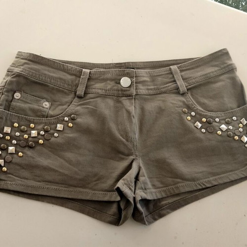 Denny Rose khaki shorts size S like new with studs