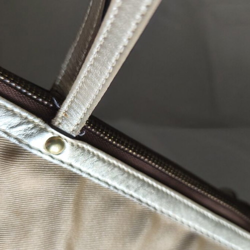 Coach Signature tan shoulder bag with leather details