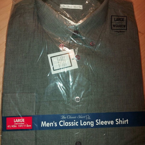 Classic gray large long sleeve shirt new