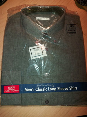 Classic gray large long sleeve shirt new