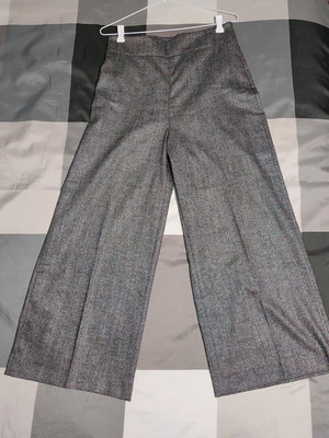 Warm herringbone pants Zara like new, size M 38 10, white gray