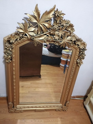 Καθρέφτης μεταχειρισμένος, 74x98 εκ, διακοσμητικά φύλλα