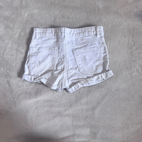Girls white jean shorts H&M 8-9 years 134 cm like new