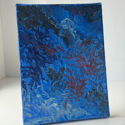 Fluid art canvas handmade