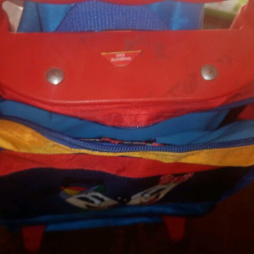 Vintage school bag used with wheels and compartment
