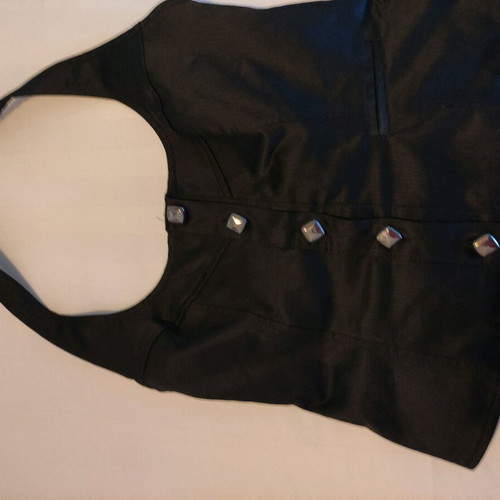 Black satin vest like new, Italian halter neck