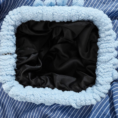 Puffy Bag, blue, 22 cm opening with lining