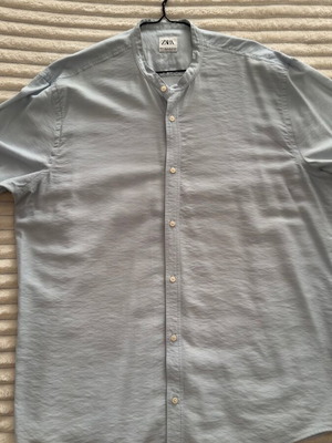Zara men's short-sleeve shirt XL used turquoise