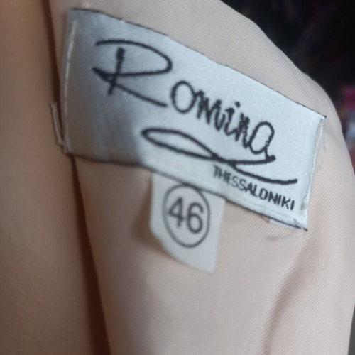 Romina mini fitted vintage lace dress, salmon pink, size 46