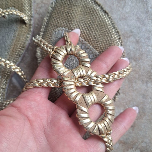 Doca sandals used, gold matte color, size 38