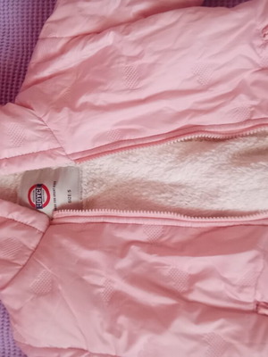 Joyce pink jacket with embossed hearts, age 5