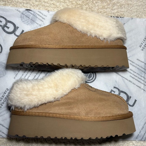 UGG Slippers New Beige Brown With Fur Size 36-37