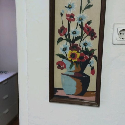 Hand-embroidered framed paintings set of 2 like new