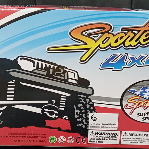 Toy Car new, elevated pickup truck, red plastic