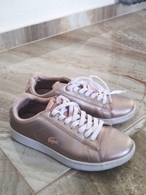 Lacoste women's sneakers size 37 used, pink metallic