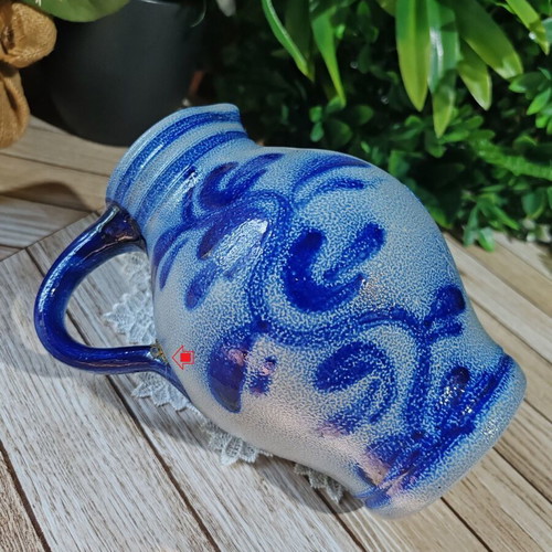 Retro German Bembel ceramic wine jug Zum Blauen Bock