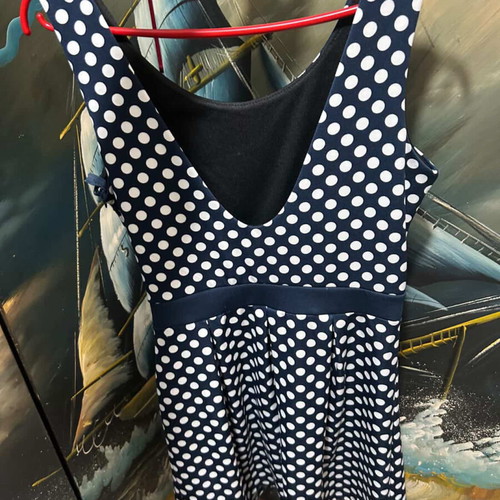 Women's polka dot dress like new, blue size M