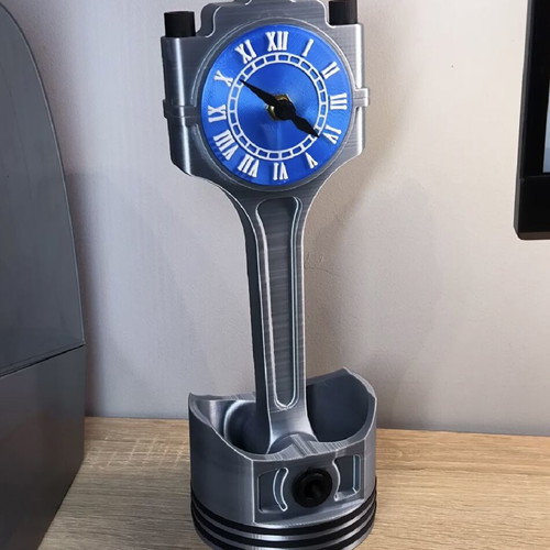 Piston clock pen holder made to order with mechanism and batteries