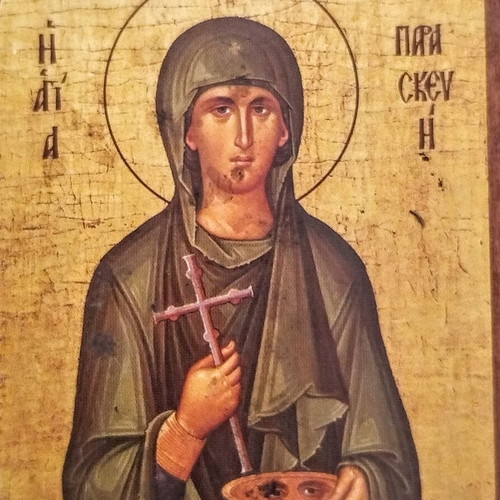 Small wooden icon of Saint Paraskevi used