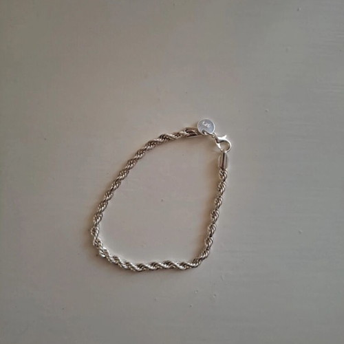 Silver 925 Rope Chain Necklace and Bracelet Set