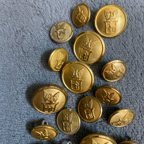 Military uniform buttons used, pack of 37, Cyprus 1974, phoenix