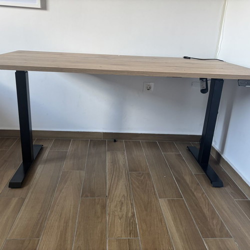 Cama Meble Moon Wooden Gaming Desk with Adjustable Height Black/Wotan 150x80x72cm like new