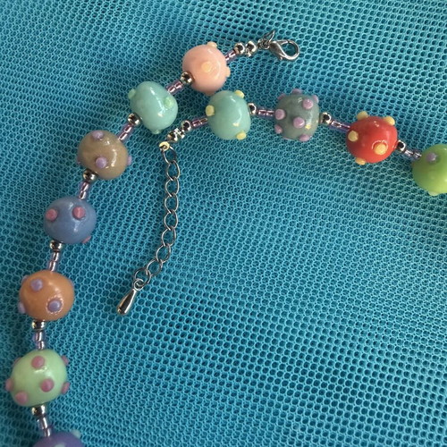 Summer colorful necklace with large beads like new