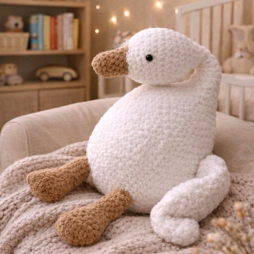 Handmade knitted goose made to order, size 45 cm
