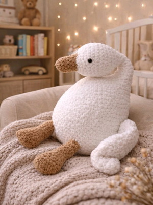 Handmade knitted goose made to order, size 45 cm