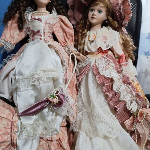 Vintage porcelain dolls used, pack of 7, various sizes