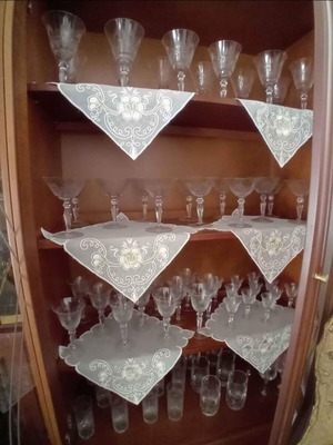 Σετ κρυστάλλινα ποτήρια χειροποίητα 24αρια καινούργια, χαραγμένα στο χέρι