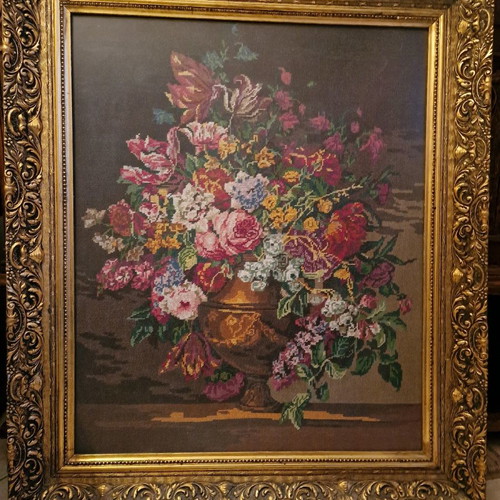 Handmade embroidered painting used in luxury frame 81x95cm