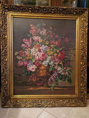 Handmade embroidered painting used in luxury frame 81x95cm