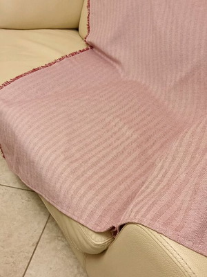 Sofa Throw Gofis Home 1.70 x 1.70, new, dark red with white herringbone
