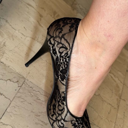 Migato high heel peep-toe 11cm black lace used